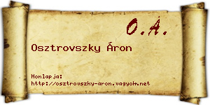 Osztrovszky Áron névjegykártya