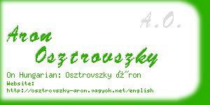 aron osztrovszky business card